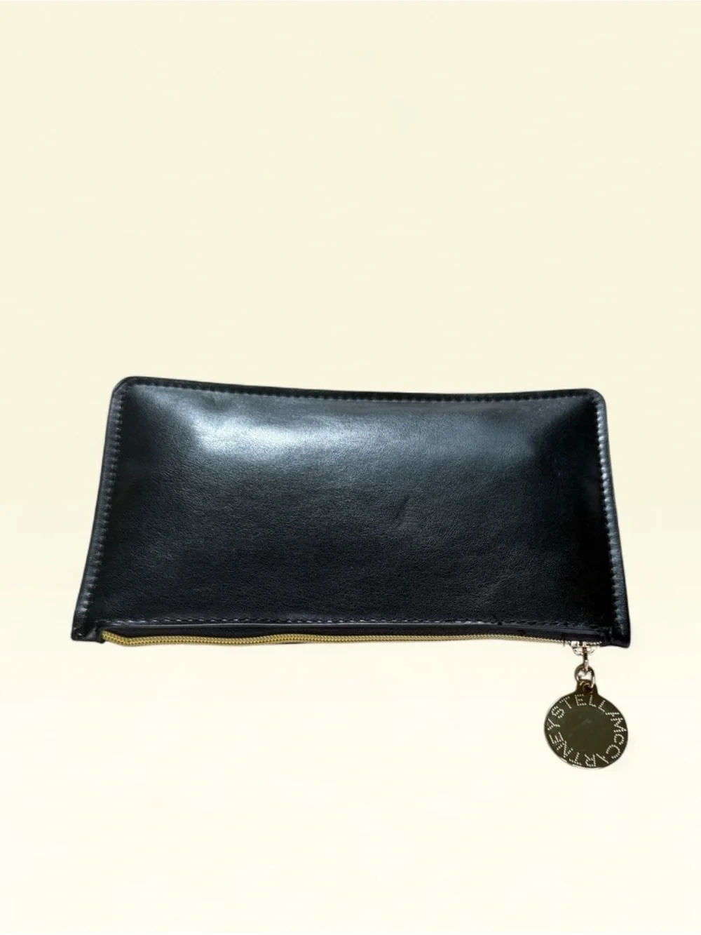 Stella McCartney Black Tablet Sleeve with Gold Zipper Charm
